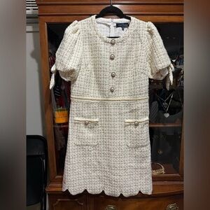 Simply Southern Cream Puff Sleeve Sheath Dress for Work